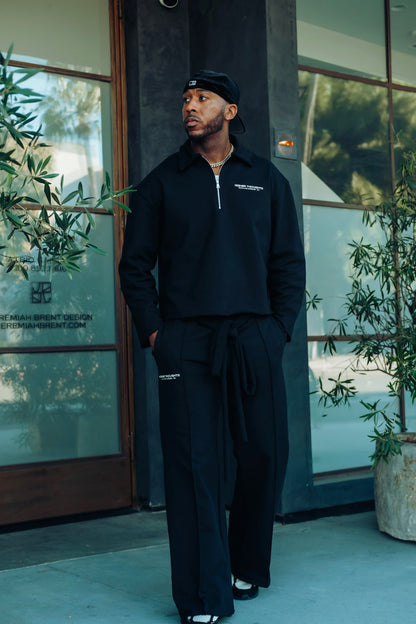 Heavy Terry QTR Zip - Black