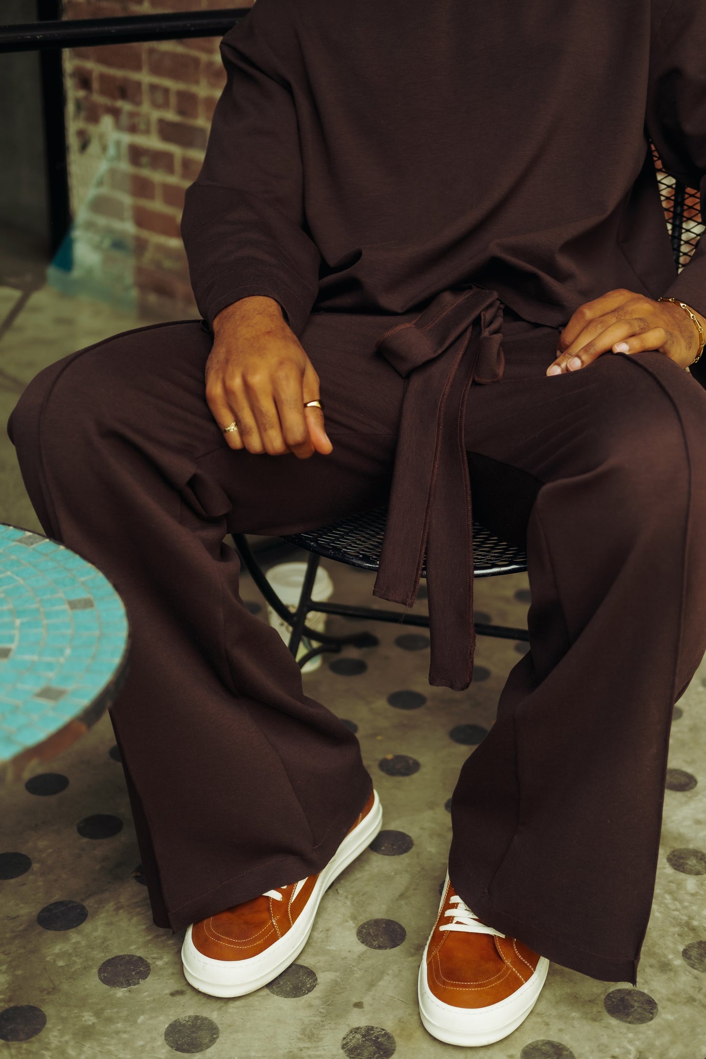 Brown- Heavy Flared Pants