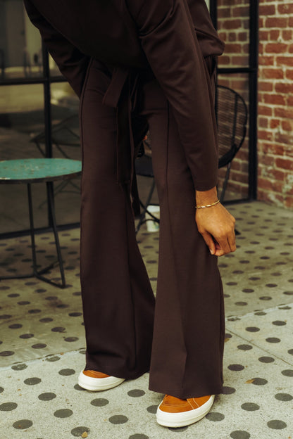 Brown- Heavy Flared Pants