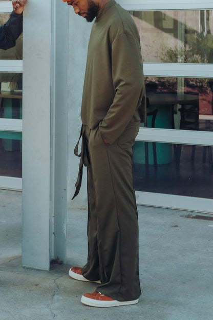 Olive- Heavy Flared Pants