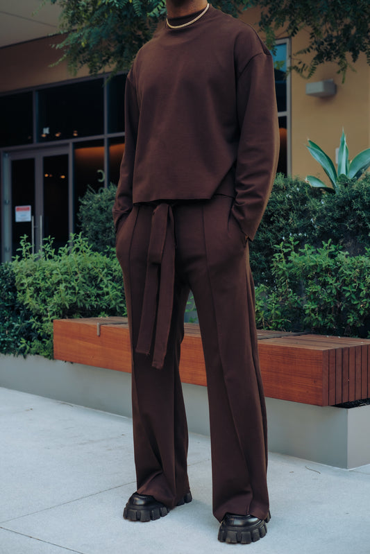 Brown- Heavy Flared Pants